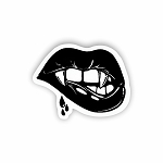 Vampire Lip Bite Sticker (Peel N' Stick) 